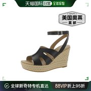 uggCAREENA 女式皮革坡跟高跟鞋 - 黑色 美国奥莱直发