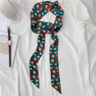 2米夏季细窄长条丝巾女围巾，小领巾丝带，腰带绑头发带飘带缎带装饰