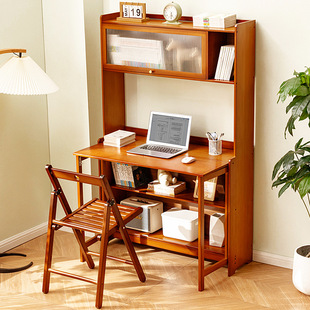 电脑桌台式家用书桌书架一体，桌学生学习桌椅组合卧室办公写字桌子