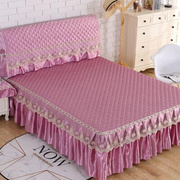 床罩床裙单件床裙式防滑加厚夹棉床笠床垫床头罩套装欧式蕾丝花边