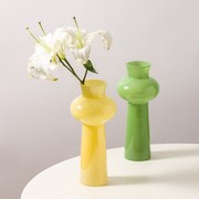 川岛屋玻璃花瓶高级感客厅，插花摆件中古ins小众创意雪柳专用花瓶