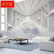 3D简欧电视背景墙壁纸8d立体壁画现代客厅墙5D空间延伸影视壁纸