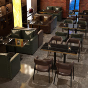复古咖啡厅桌椅休闲酒吧清吧小吃汉堡甜品奶茶店餐饮卡座沙发组合