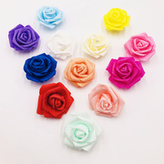 的仿真PE玫瑰花头5层仿真泡沫玫瑰花朵直径6.5cm假花造型材料