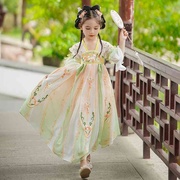 中春节连衣裙中国风，超仙古装刺绣，女孩少儿名族风女童汉服