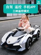 儿童电动车宝宝玩具汽车可坐大人，小孩四轮跑车，婴儿遥控童车兰