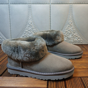 真皮羊皮毛一体雪地靴 短筒套筒靴子 冬季保暖女靴 23-10C