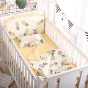 婴儿床床围d夏季透气网眼，3d防撞纯棉床品套件，ins儿童床上用品