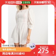 香港直邮潮奢asos女士，设计梯形迷你后绑带沙滩连衣裙(自然色)