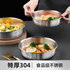 不锈钢碟子304食品级蒸盘加厚盘子圆形备菜餐盘家用饺子盘大容量