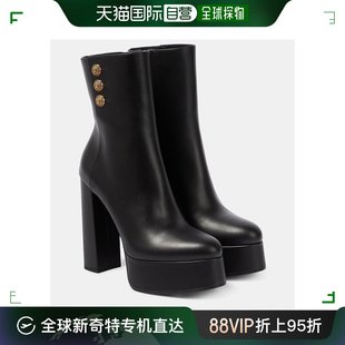 香港直邮潮奢 Balmain 巴尔曼 女士Brune 皮质防水台短靴