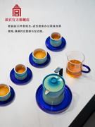 库故宫千里江山茶具，套装(11件套)陶制茶具茶杯故宫文厂