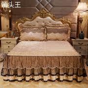 床裙床罩欧式蕾丝花边秋冬季保暖防滑床单天鹅绒床垫套床盖