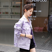 紫色葡萄印花外套女春秋款，2024小个子上衣设计感小众休闲韩系