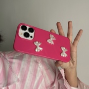 花花快乐日三个蝴蝶结芭蕾，风甜酷立体原创适用于iphone15promax手机保护壳苹果13pro