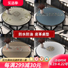 中式餐桌垫皮革圆桌桌布防水防油免洗防烫家用圆形桌面垫茶几台布