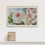 混绣白玫瑰十字绣2024年客厅卧室植物花卉系列简约