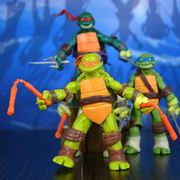 关节可动忍者神龟手办，忍者龟武器模型儿童玩具动漫，公仔成人摆件