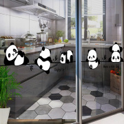厨房卫生间玻璃门防撞小熊猫贴纸，衣柜推拉门小动物，图案装饰墙贴画