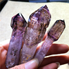 天然紫水晶超七权杖，紫发晶草莓晶骨干彩虹，水胆矿标原矿原石小摆件