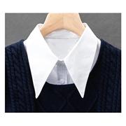 冬大领子儿童韩式条纹，普通装百搭白色，衬衫纯色假领子