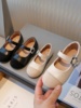 女童豆豆鞋2023春秋，玛丽珍软底小皮鞋，拼接休闲芭蕾舞单鞋