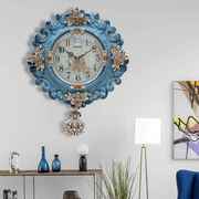 高档简约欧式挂钟客厅家用时尚创意，静音钟表个性，现代墙壁钟卧室石