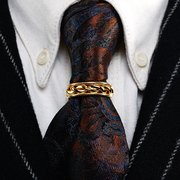英皇爵迹*普鲁士*独家原创麻绳结男士领环夹领带夹镀金复古领带箍