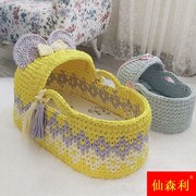 湘湘布艺布条线diy婴儿摇篮床，手工编织材料，包新k生儿手提篮可定制