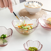 日式创意玻璃碟子樱花调味碟，家用料理小碟子粉色酱料蘸碟蘸醋碟