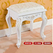 欧式简约白色实木梳妆台凳子，韩式田园梳妆凳美甲，化妆椅子卧室坐