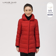 靓诺高端羽绒服女冬季红色短款立领大码新年送礼时尚外套LY17480A