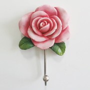 欧式创意玫瑰花挂钩厨房浴室餐厅，墙面挂钩免打孔强力无痕粘钩饰品