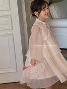 品牌2024春夏女童新中式礼服国风简约高级背心裙小外套套装裙