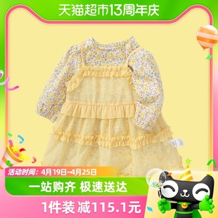 巴拉巴拉公主裙儿童宝宝连衣裙，女童裙子婴儿，纱裙秋装两件套宽松潮