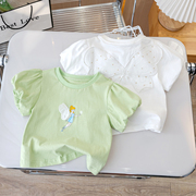 女童短袖t恤夏季2023薄款儿童宝宝纯棉夏装上衣，中小童半袖潮3