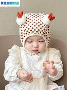 婴儿帽子春秋婴幼儿胎帽可爱宝宝护耳帽，早秋薄款新生儿套头帽纯棉