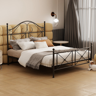 老匠铁架床简约现代铁床，双人床成人1.8米欧式铁艺，床1.5米单人t58