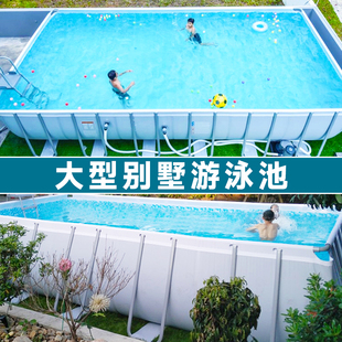 大型游泳池别墅成人泳池超大加厚移动水池，遮阳防晒院子支架游泳池
