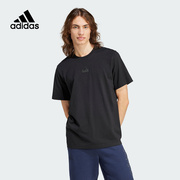 阿迪达斯黑色短袖男夏季运动服宽圆领松透气半袖T恤IR5266