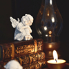 欧式复古做旧小天使北欧树脂少女心雕塑客厅人物装饰品摆件礼物