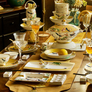 碗碟套装 家用景德镇陶瓷器餐具中式餐具金边欧试骨瓷碗盘