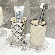 简约陶瓷漱口杯套装家用刷牙杯子创意卫生间洗漱杯高颜值牙缸杯