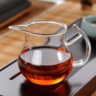 加厚耐高温透明玻璃茶具耐热玻璃公道杯尖嘴分茶器茶海纯手工