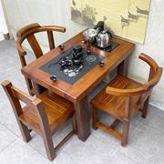 老船木茶桌椅组合阳台功夫，茶桌实木新中式简易茶桌，小型家用茶具套
