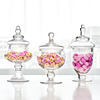 玻璃糖罐欧式家居l饰品茶叶罐三件套储物罐透明糖果罐器皿生日摆