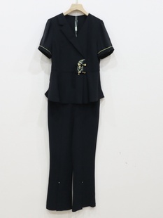 紫萱雅MBY24B076时尚洋气国风雪纺两件套装套裤2024夏装商场同款