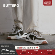 BUTTERO牛皮尼龙拼接复古运动跑鞋男训练鞋圆头系带意大利产9121