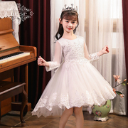 儿童礼服裙公主仙女裙女童蕾，丝网纱连衣裙，主持走秀钢琴表演演出服