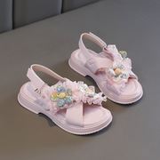女童凉鞋拖鞋两用外穿儿童，一字凉拖鞋，夏季时尚2024公主鞋韩版